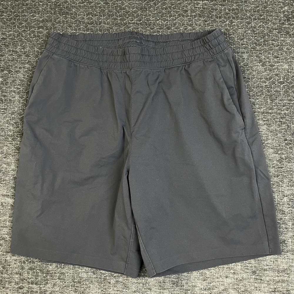 Uniqlo Athletic Shorts Men L Gray Good Stretch Elastic Waist Pockets 341-475386